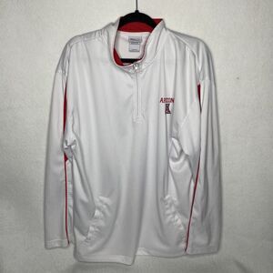 NCAA University of Az MENS XL JACKET SHIRT WHITE RED 1/4 ZIP PULLOVER PRO EDGE